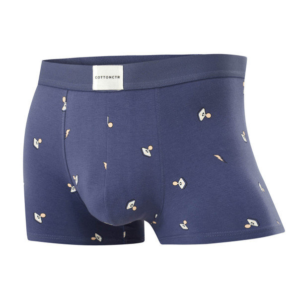 COTTONCTR Men`s Underpants Cotton Boxer Briefs Game Printed Ocean Blue Color Comfortable Wear